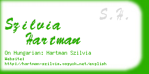 szilvia hartman business card